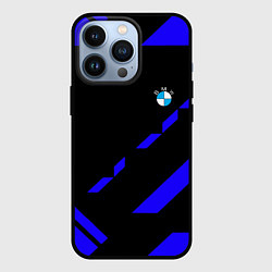 Чехол для iPhone 13 Pro BMW blue geometry, цвет: 3D-черный