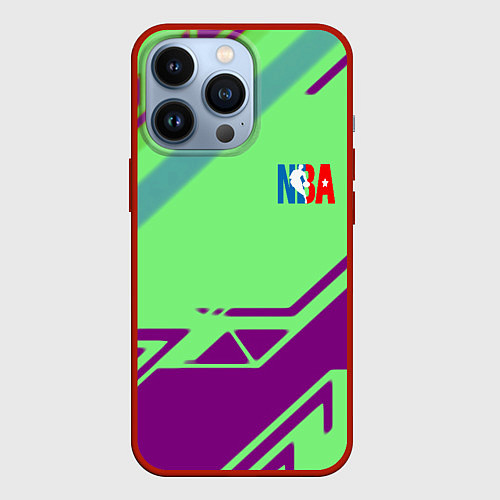 Чехол iPhone 13 Pro NBA geometry sport / 3D-Красный – фото 1