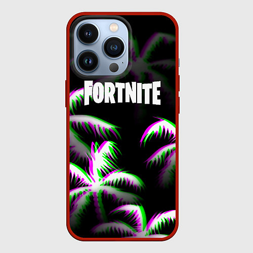 Чехол iPhone 13 Pro Fortnite glitch tropix / 3D-Красный – фото 1