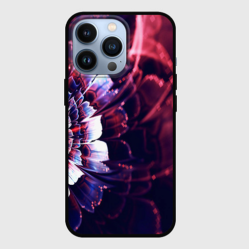 Чехол iPhone 13 Pro Фрактальный цветок абстракция / 3D-Черный – фото 1