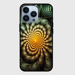 Чехол для iPhone 13 Pro Оптический узор фракталы, цвет: 3D-черный