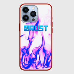 Чехол для iPhone 13 Pro RUST game neon steel, цвет: 3D-красный