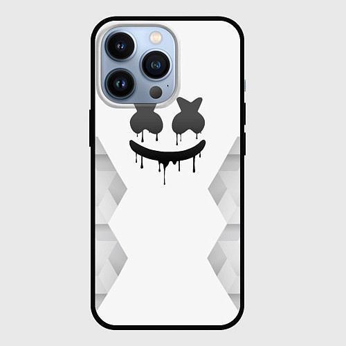 Чехол iPhone 13 Pro Marshmello white poly / 3D-Черный – фото 1