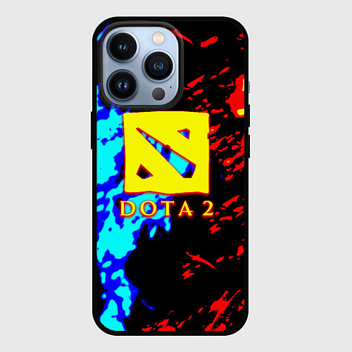 Чехол iPhone 13 Pro Dota 2 огненный стиль / 3D-Черный – фото 1