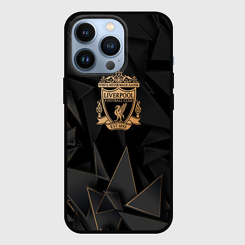 Чехол iPhone 13 Pro Liverpool golden poly / 3D-Черный – фото 1