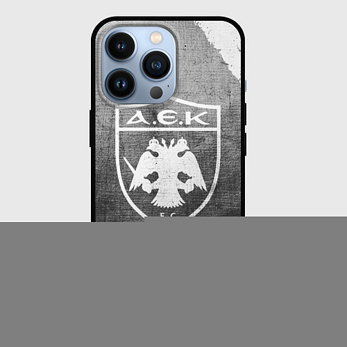 Чехол iPhone 13 Pro AEK Athens - grey gradient / 3D-Черный – фото 1