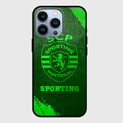 Чехол для iPhone 13 Pro Sporting - green gradient, цвет: 3D-черный