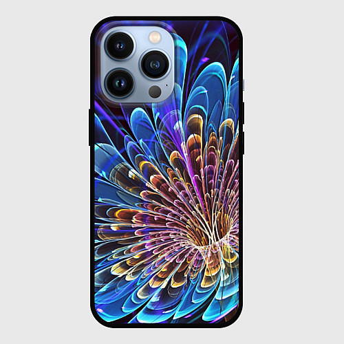 Чехол iPhone 13 Pro Оптический цветок узор / 3D-Черный – фото 1