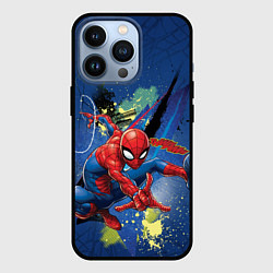 Чехол для iPhone 13 Pro Spider-man with a spider web, цвет: 3D-черный