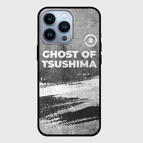 Чехол iPhone 13 Pro Ghost of Tsushima - grey gradient посередине / 3D-Черный – фото 1