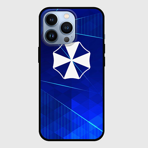 Чехол iPhone 13 Pro Resident Evil blue poly / 3D-Черный – фото 1