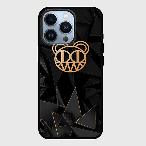 Чехол iPhone 13 Pro Radiohead golden poly / 3D-Черный – фото 1