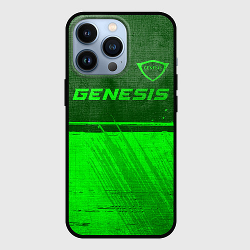 Чехол iPhone 13 Pro Genesis - green gradient посередине / 3D-Черный – фото 1