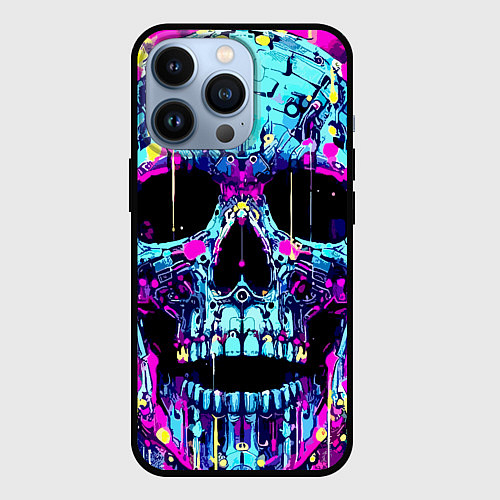 Чехол iPhone 13 Pro Cool skull sketch - blots / 3D-Черный – фото 1