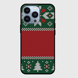 Чехол iPhone 13 Pro Knitted Christmas Pattern