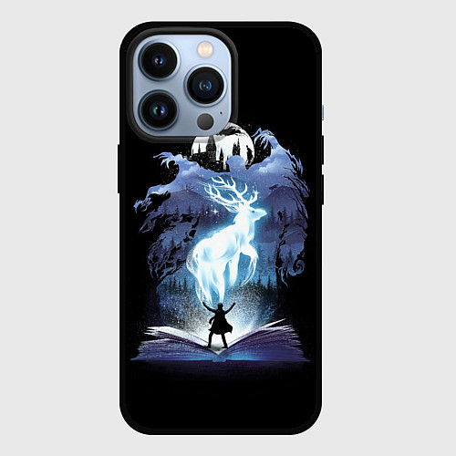 Чехол iPhone 13 Pro Harry Potter patronus and dementors / 3D-Черный – фото 1