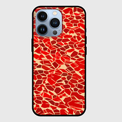 Чехол iPhone 13 Pro Красные плитки на кремовом фоне