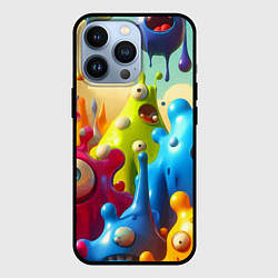 Чехол для iPhone 13 Pro Мультяшные персонажи - нейроарт, цвет: 3D-черный