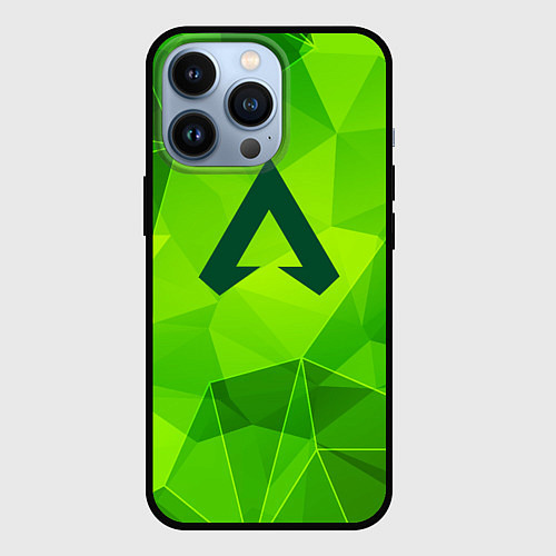 Чехол iPhone 13 Pro Apex Legends green poly / 3D-Черный – фото 1