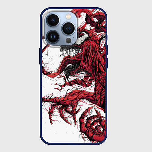 Чехол iPhone 13 Pro Carnage - Symbiot / 3D-Тёмно-синий – фото 1