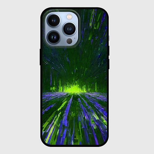 Чехол iPhone 13 Pro Абстрактный путь в зелёный портал / 3D-Черный – фото 1