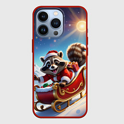 Чехол iPhone 13 Pro Енот на санях