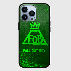 Чехол для iPhone 13 Pro Fall Out Boy - green gradient, цвет: 3D-черный