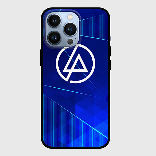 Чехол iPhone 13 Pro Linkin Park blue poly / 3D-Черный – фото 1