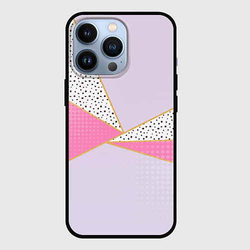 Чехол iPhone 13 Pro Геометрическая абстракция с треугольниками и пятни / 3D-Черный – фото 1