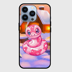 Чехол для iPhone 13 Pro Милая розовая змейка, цвет: 3D-черный