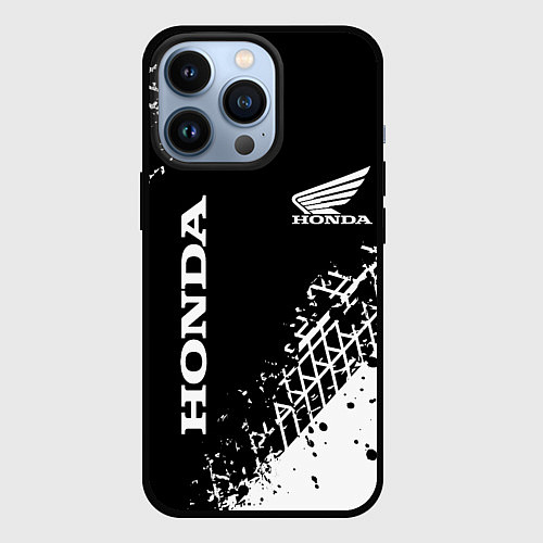 Чехол iPhone 13 Pro Honda - следы от шин / 3D-Черный – фото 1