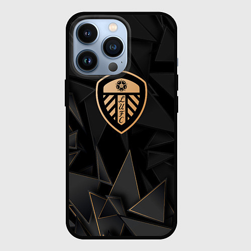 Чехол iPhone 13 Pro Leeds United golden poly / 3D-Черный – фото 1
