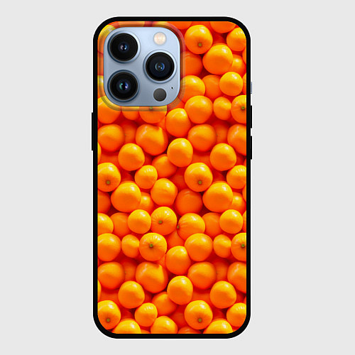 Чехол iPhone 13 Pro Новогодние мандаринки / 3D-Черный – фото 1