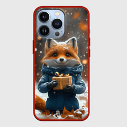 Чехол iPhone 13 Pro Лиса с подарком в лесу