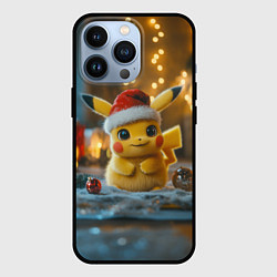 Чехол для iPhone 13 Pro Пикачу и Рождество, цвет: 3D-черный