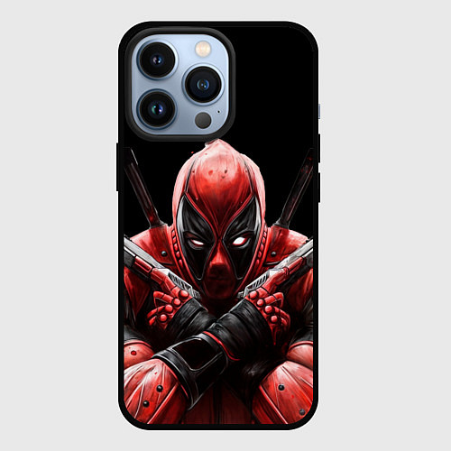 Чехол iPhone 13 Pro Bloody Deadpool / 3D-Черный – фото 1