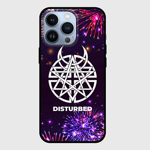 Чехол iPhone 13 Pro Праздничный Disturbed / 3D-Черный – фото 1