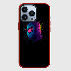 Чехол для iPhone 13 Pro Неоновый человек паук, цвет: 3D-красный
