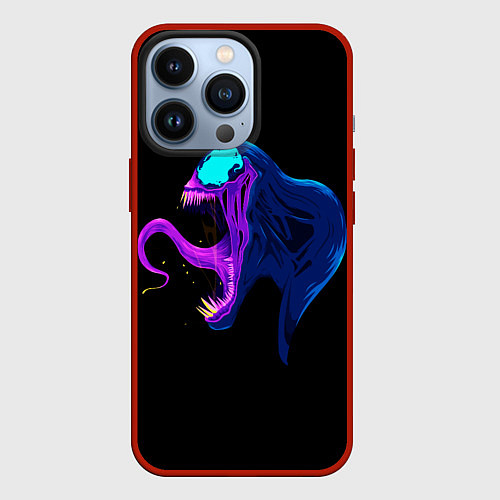 Чехол iPhone 13 Pro Venom head / 3D-Красный – фото 1