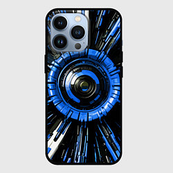 Чехол для iPhone 13 Pro Чёрно-синяя сфера киберпанк, цвет: 3D-черный