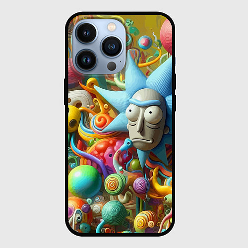 Чехол iPhone 13 Pro Рик Санчес - абстракция / 3D-Черный – фото 1