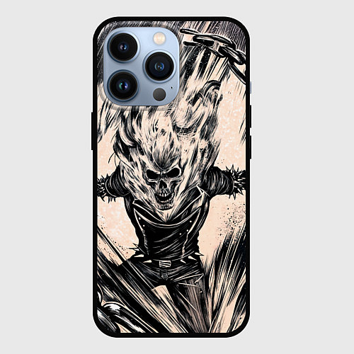 Чехол iPhone 13 Pro Ghost Rider / 3D-Черный – фото 1