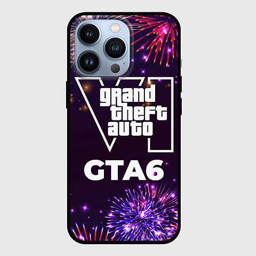 Чехол iPhone 13 Pro Праздничный GTA6 / 3D-Черный – фото 1