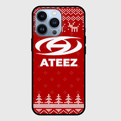 Чехол iPhone 13 Pro Новогодний Ateez с оленями