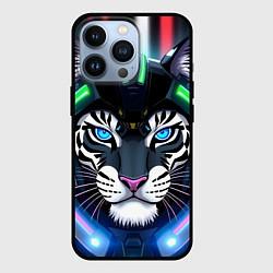 Чехол iPhone 13 Pro Яркий неоновый кибер тигр