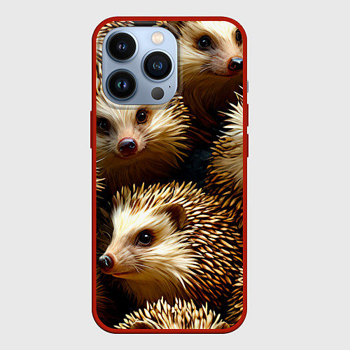 Чехол iPhone 13 Pro Ежи / 3D-Красный – фото 1