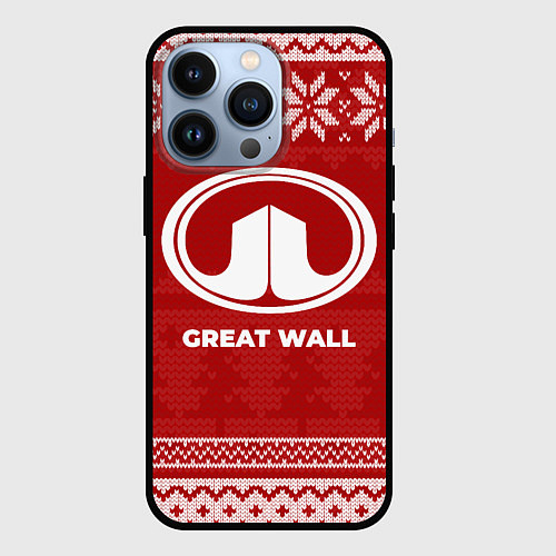 Чехол iPhone 13 Pro Новогодний Great Wall / 3D-Черный – фото 1