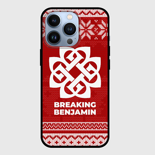 Чехол iPhone 13 Pro Новогодний Breaking Benjamin / 3D-Черный – фото 1