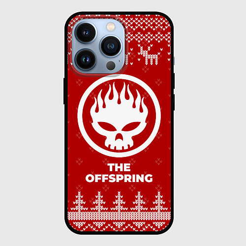 Чехол iPhone 13 Pro Новогодний The Offspring с оленями / 3D-Черный – фото 1