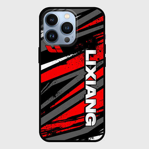 Чехол iPhone 13 Pro Lixiang - агрессивный красный / 3D-Черный – фото 1